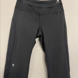 Athleta straight leg pants gray reflective stripes XS